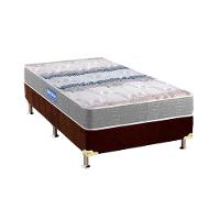Cama Box Solteiro: Colchão Espuma D45 Probel Guarda Costas + Base CRC Suede Brown(88x188) - 1