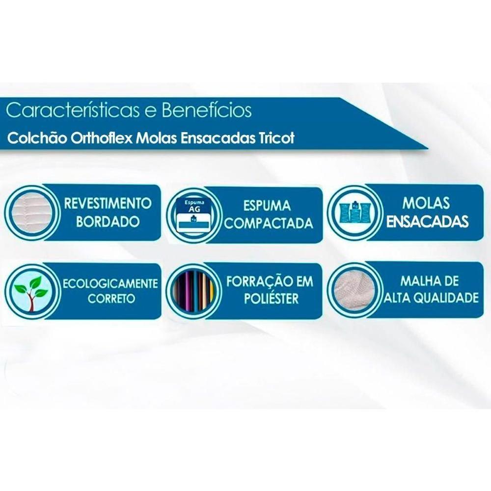 Cama Box Solteiro: Colchão Molas Ensacadas Orthoflex MasterPocket Tricot + Base CRC Suede Black(88x188) - 4