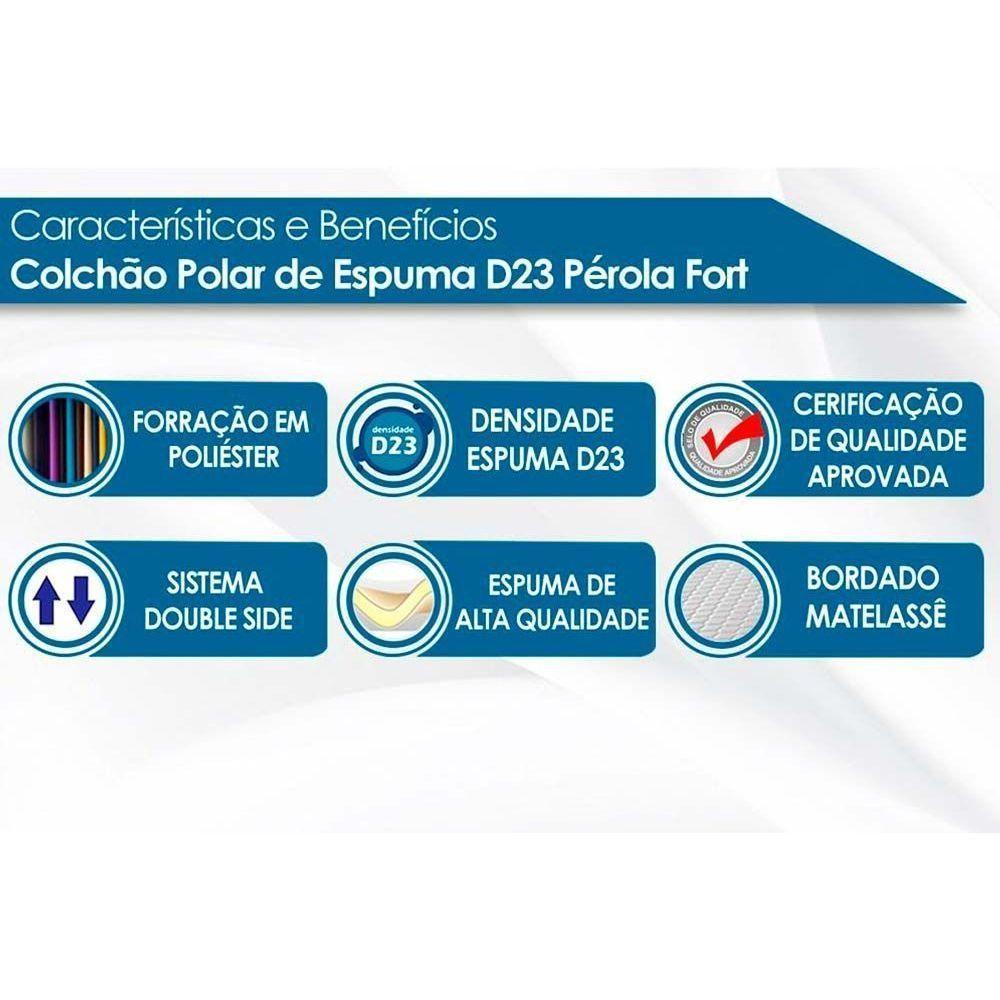 Cama Box Solteiro: Colchão Espuma Polar Pérola + Base CRC Rústico Clean(88x188) - 4