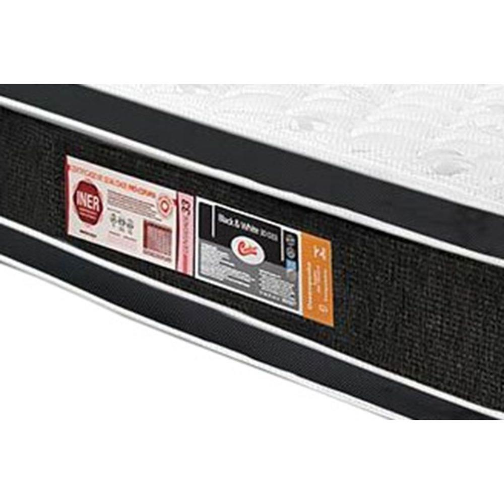 Cama Box Solteiro: Colchão Espuma Castor D33 Black e White + Base CRC Suede Clean(88x188) - 5