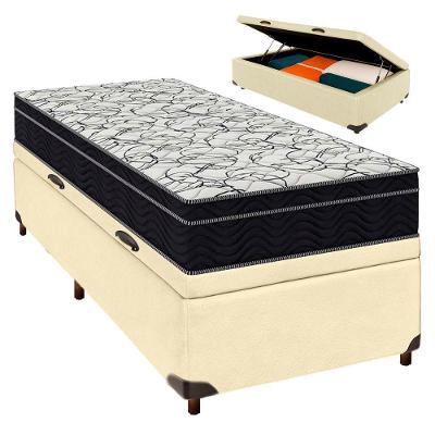 Cama Box Bau Begetiza + Colchão Solteiro Airtech 150 Ortobom