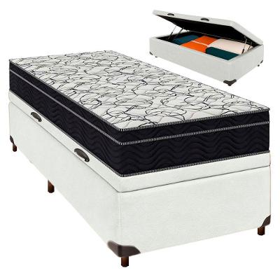 Bau Blindado Branco + Colchão Solteiro Airtech 150 Ortobom