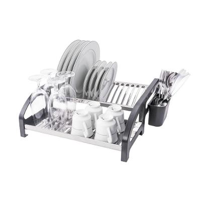 Escorredor 16 Pratos Aço Inox Tipo Cama Preto Domum