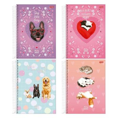 Caderno Espiral Universitário Capa Dura 1 Matéria 80 Folhas Pet Holic Jandaia Estampa 5