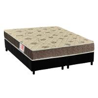 Cama Box Queen: Colchão Espuma Orthoflex D33 Comfortpedic Line + Base CRC Suede Black(158x198) - 1