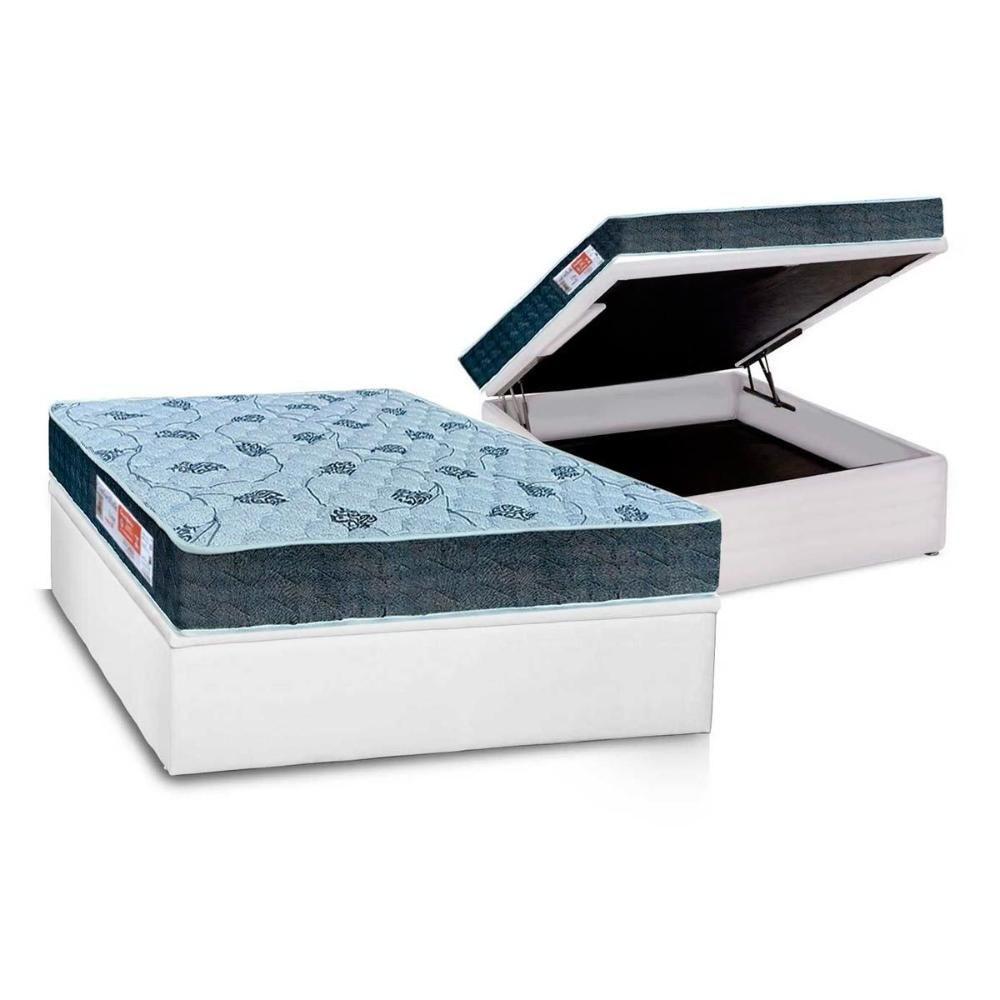 Cama Box Baú Casal: Colchão Espuma D45 Orthoflex Comfortpedic Line + Base CRC Courano White(138x188) - 1