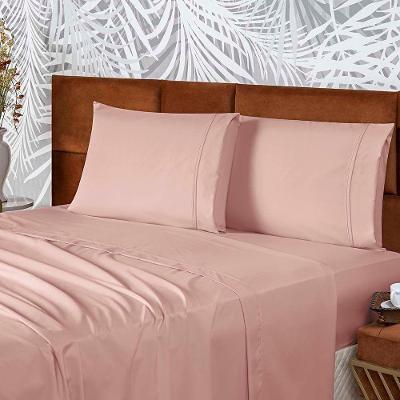 Jogo De Lençol Conforto Queen 3 Peças Micropercal 200 Fios C- Elástico - Rosê