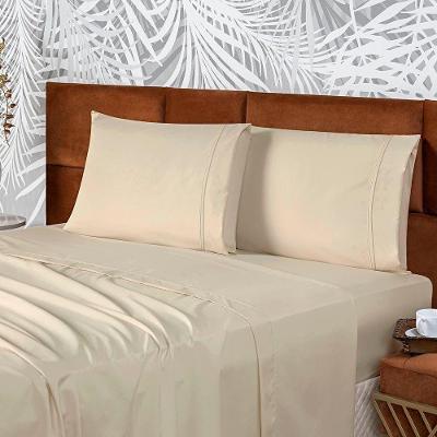 Jogo De Lençol Conforto King 3 Peças Micropercal 200 Fios C- Elástico - Palha