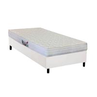 Cama Box Solteiro: Colchão Ortopédico Herval AG65 Frontier + Base CRC Courano White(88x188) - 1