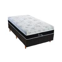 Cama Box Solteiro: Colchão Molas Polar Superlastic Diamond + Base Crc Rústico Black(88X188) - 1