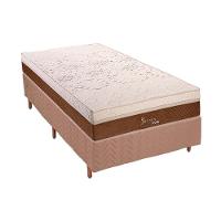 Cama Box Solteiro: Colchão Molas Polar MasterPocket Ensacadas Jasmim + Base CRC Rústico Clean(88x188) - 1