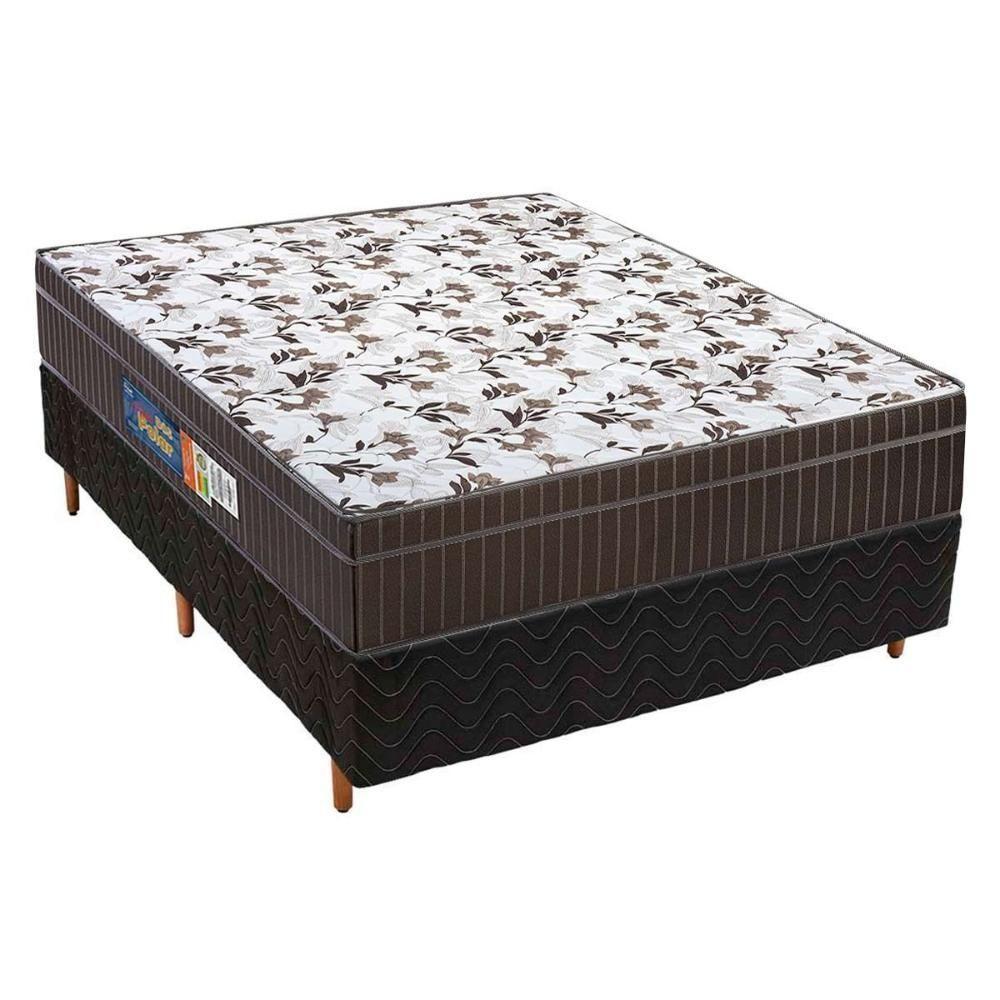 Cama Box Casal: Colchão Anatômico Polar D28/EP Orthoface + Base CRC Rústico Black(138x188) - 1