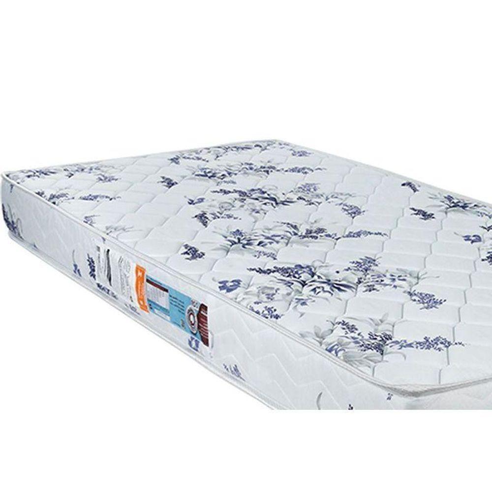 Cama Box Casal: Colchão Espuma Luckspuma D28 Celebrity + Base CRC Courano White(138x188) - 2