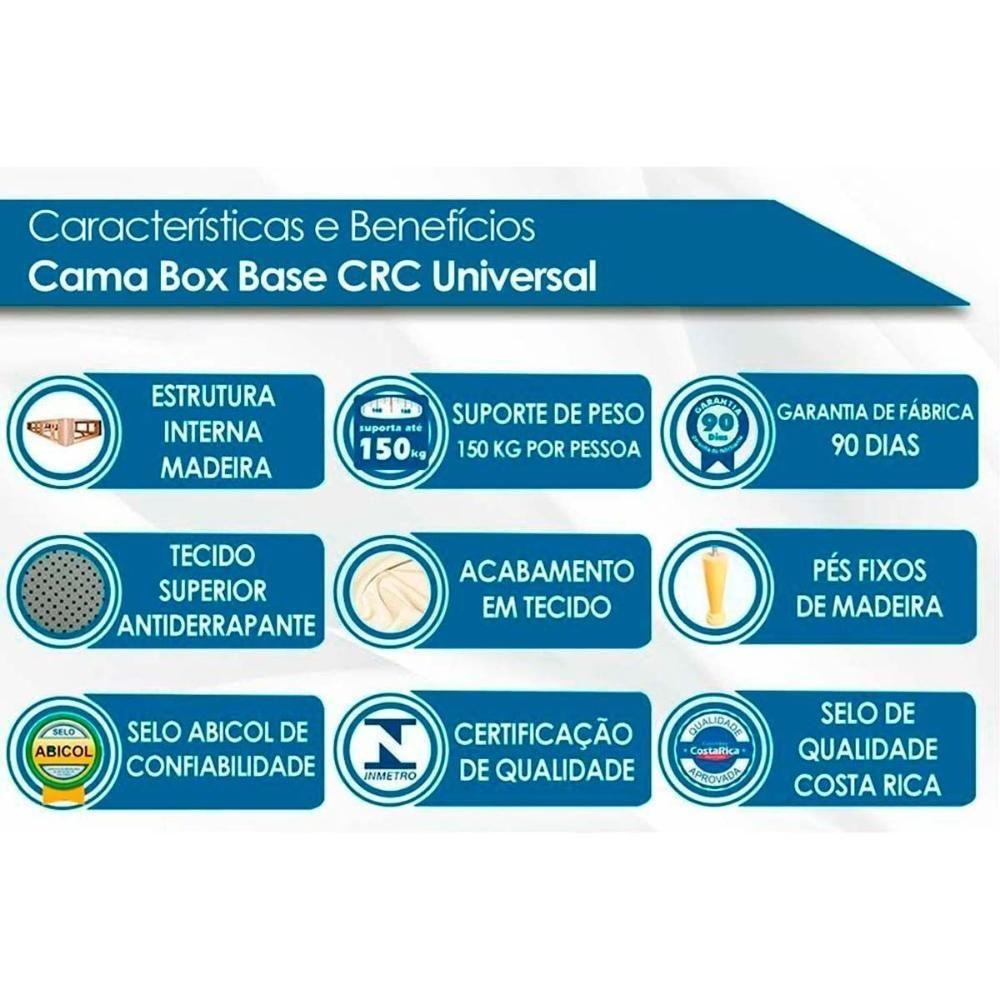Cama Box Baú Queen: Colchão Molas Ortobom Nanolastic Physical + Base CRC Courano White(158x198) - 5
