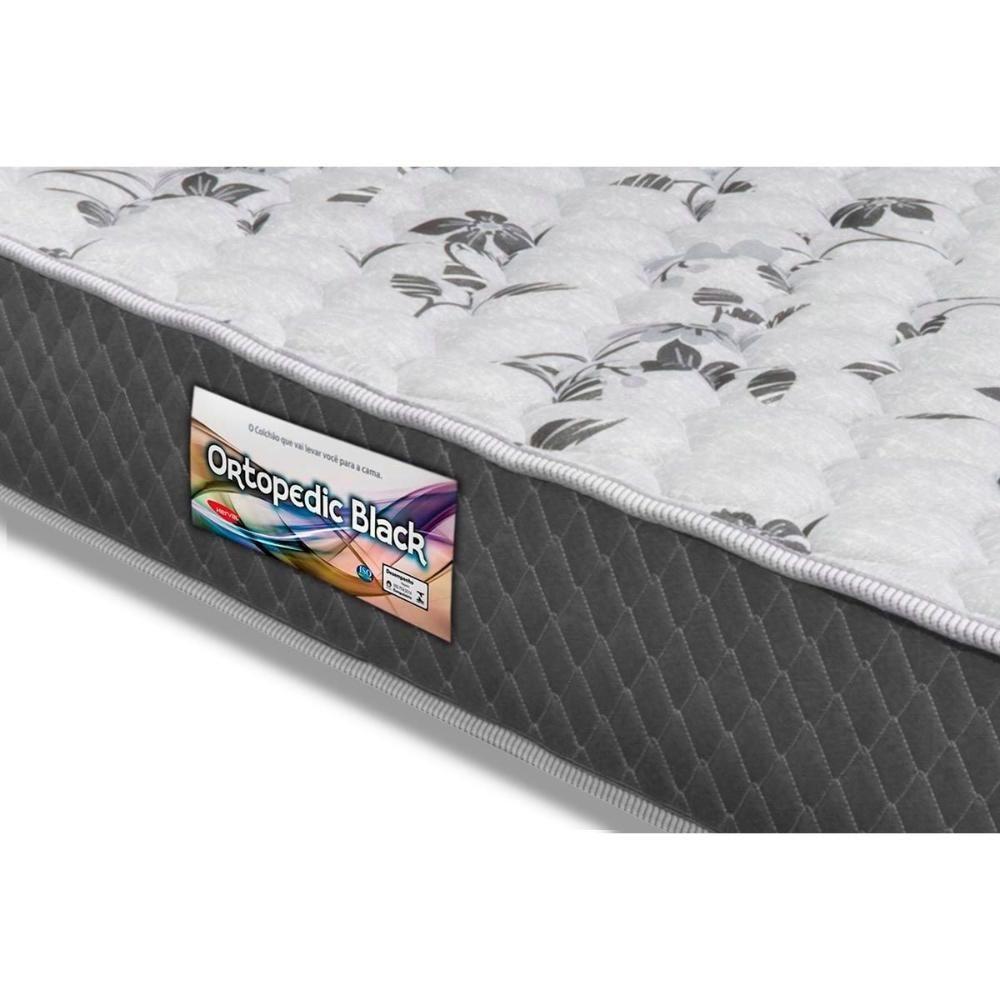 Cama Box Casal: Colchão Ortopédico Herval D28/AG65 Ortopedic Black + Base CRC Suede Black(138x188) - 4