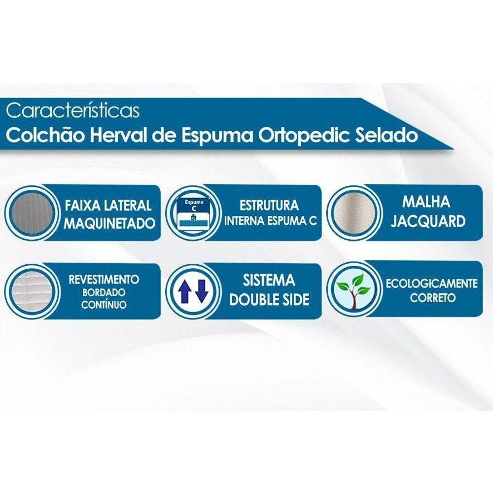 Cama Box Casal: Colchão Ortopédico Herval D28/AG65 Ortopedic Black + Base CRC Suede Black(138x188) - 6