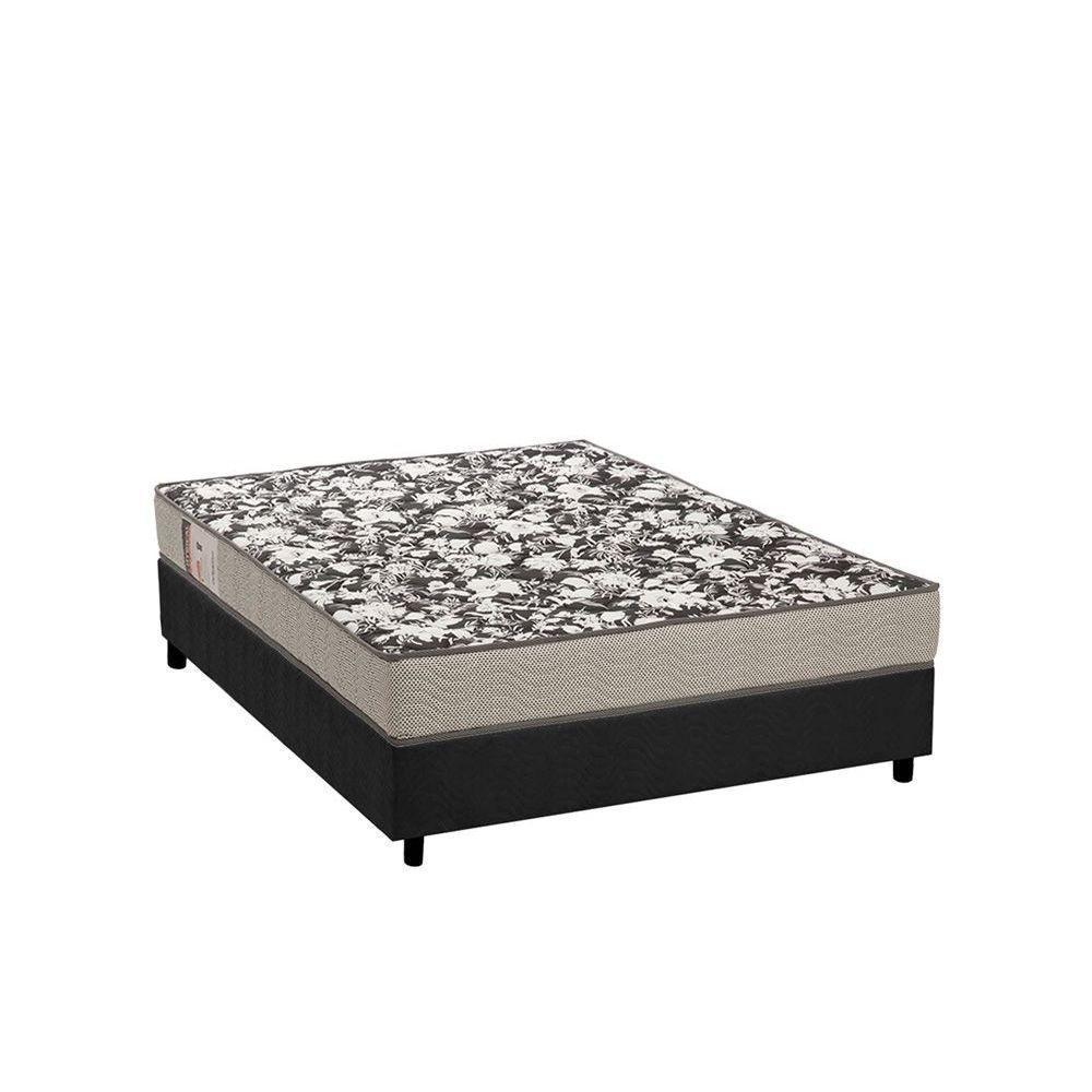 Cama Box Casal: Colchão Espuma Ortobom Physical Ultra Resistente + Base Crc Suede Gray(138X188) - 1