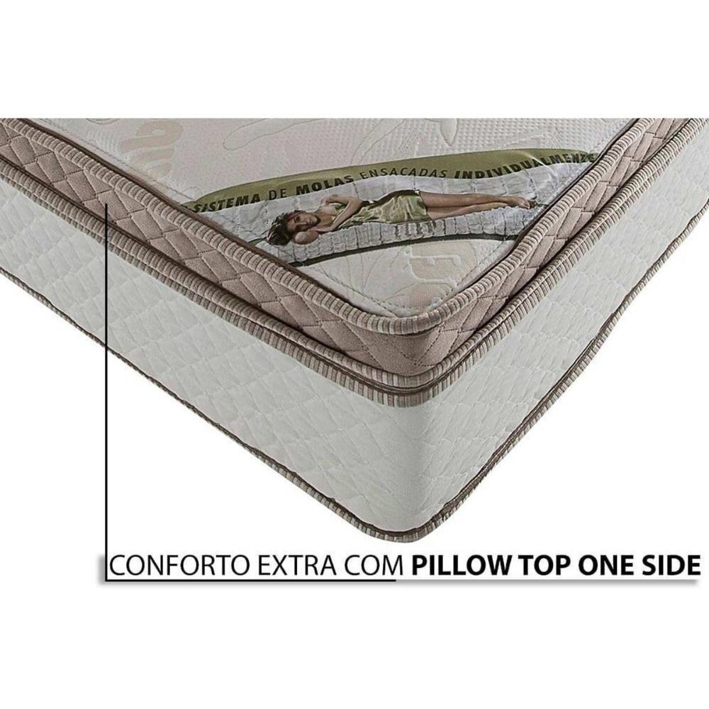 Cama Box Casal: Colchão Molas Herval MasterPocket Ensacadas Pallace Bambu Plus + Base CRC Suede Bege(138x188) - 3