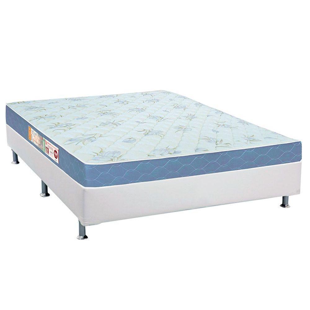Cama Box Casal: Colchão Espuma Castor D45 Sleep Max + Base CRC Courano White(138x188) - 1