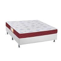 Cama Box Casal: Colchão Espuma Castor Sleep Max + Base CRC Courano White(138x188) - 1