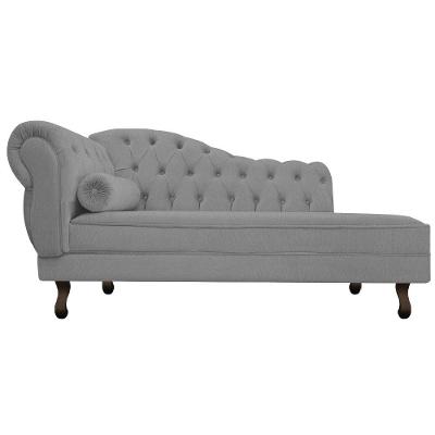 Diva Recamier Diana 160cm Lado Direito Suede Cinza