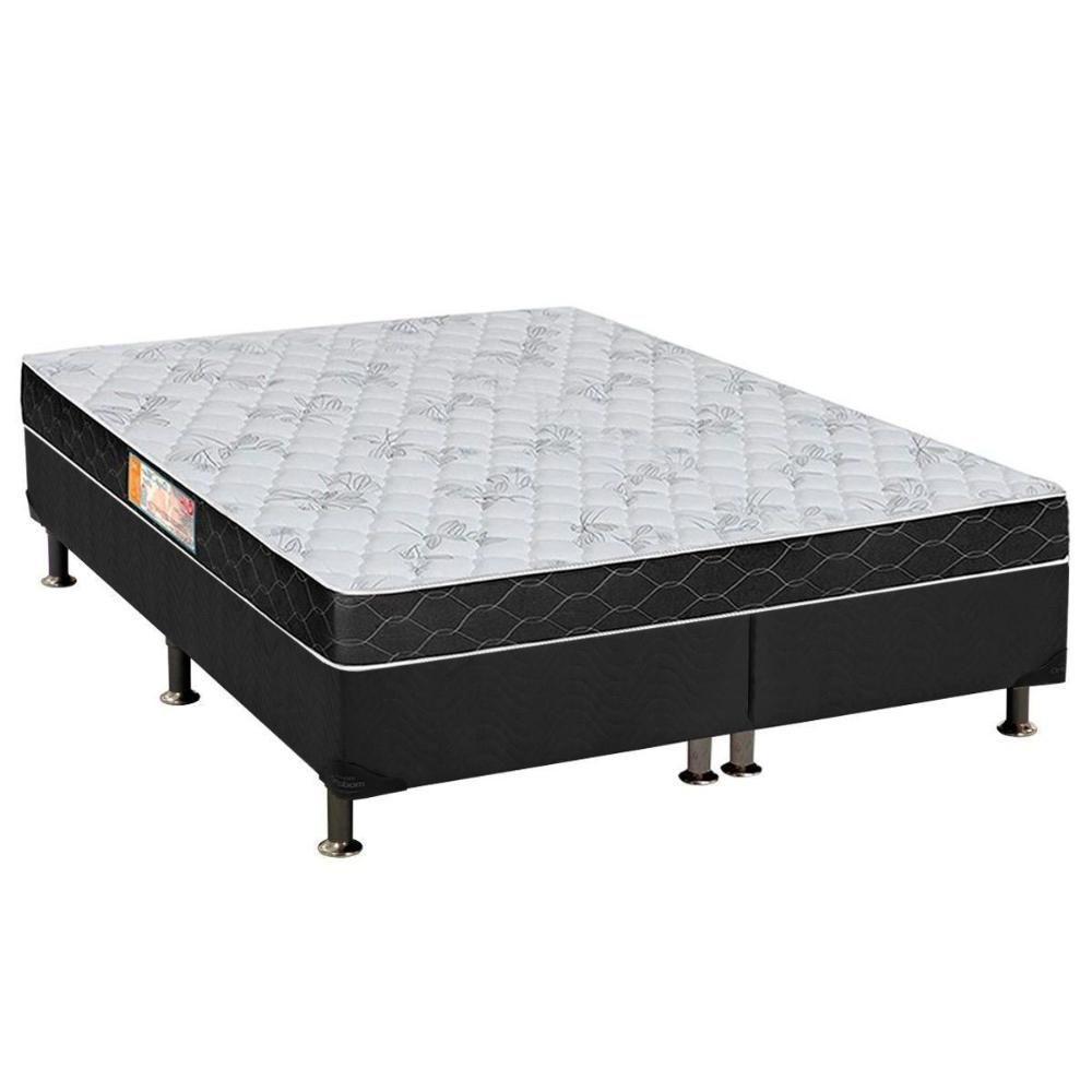 Cama Box Queen: Colchão Espuma Castor Sleep Max + Base CRC Suede Gray(158x198) - 1