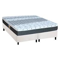 Cama Box King: Colchão Molas Bonnel Castor System Class + Base Crc Courano White(193X203) - 1