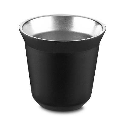 Copo Térmico Café Expresso 40ml Aço Inox Parede Dupla Preto