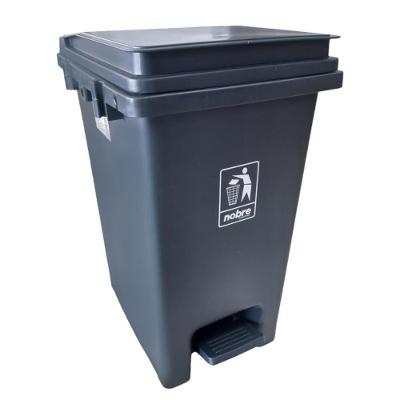 Lixeira Plástica Com Pedal 15l Cinza Banheiros Cozinhas - Nobre
