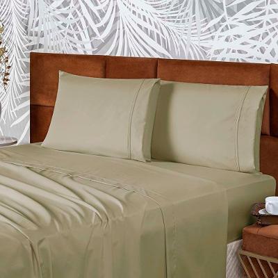 Jogo De Lençol Conforto Queen 3 Peças Micropercal 200 Fios C- Elástico - Cáqui