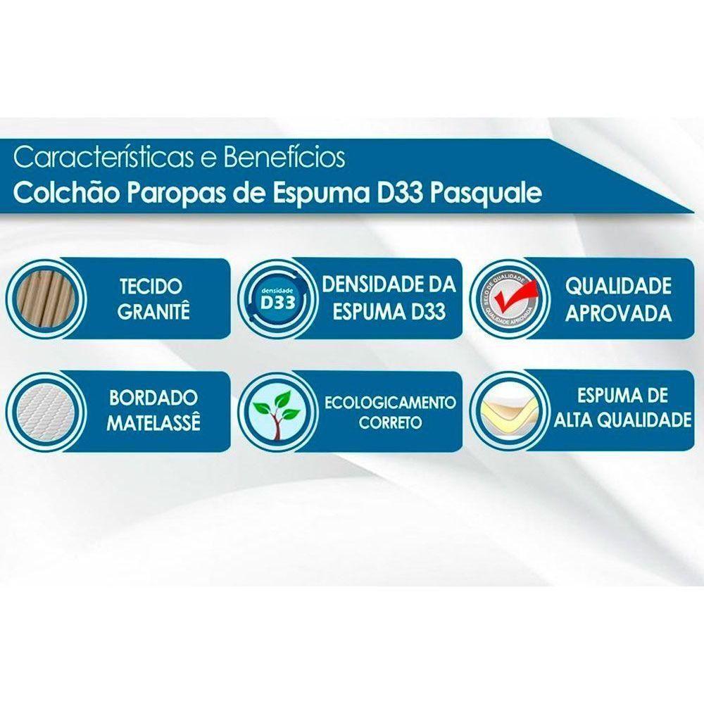 Cama Box Solteiro: Colchão Espuma Paropas D33 Pasquale + Base CRC Rústico Clean(88x188) - 7