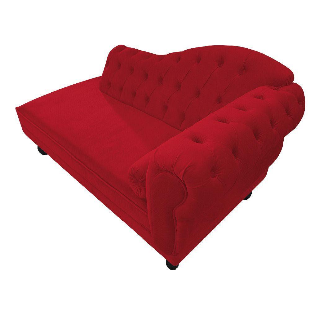 Diva Recamier Diana 140cm Lado Esquerdo Suede Vermelho - 5