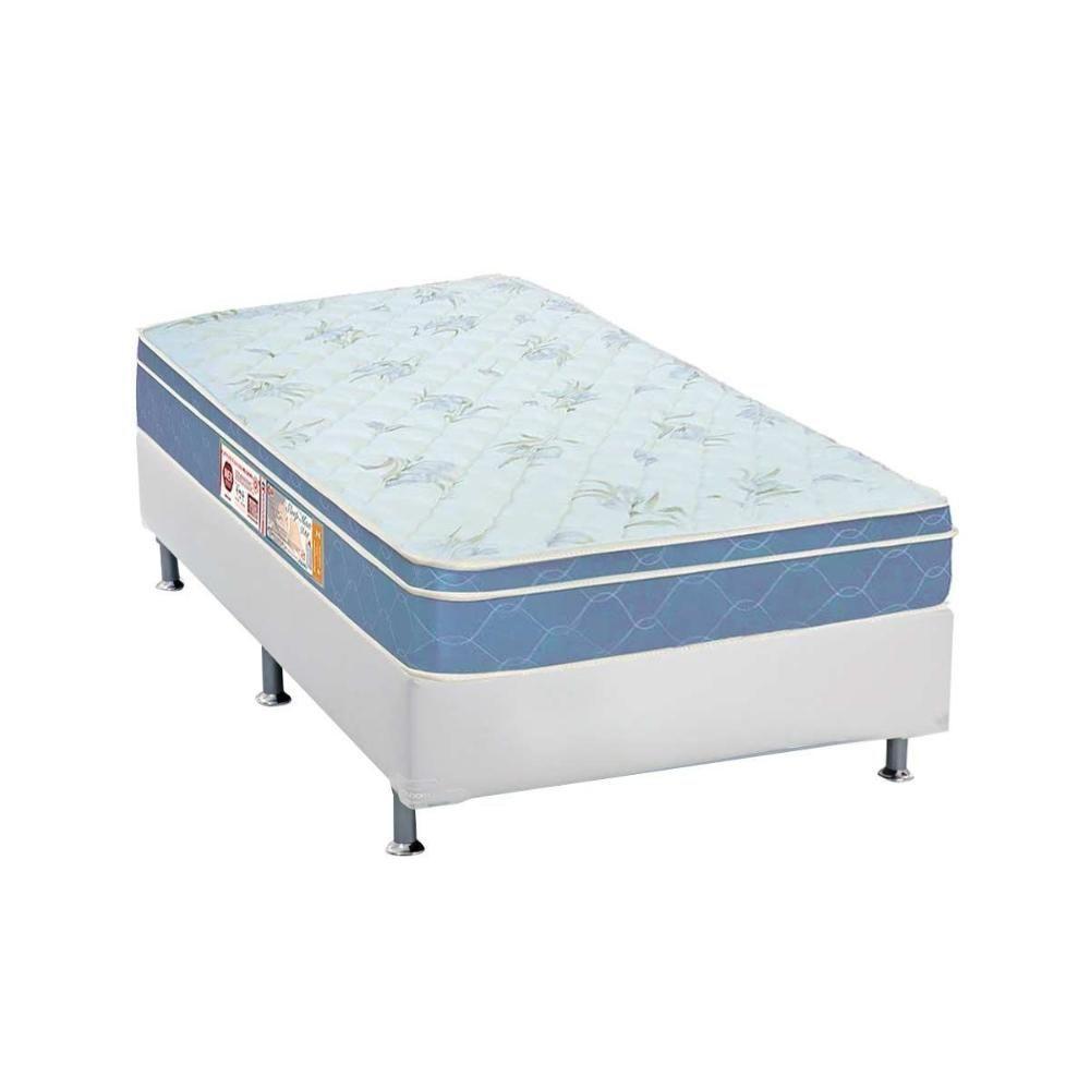 Cama Box Solteiro: Colchão Espuma D45 Castor Sleep Max + Base CRC Courano White(88x188) - 1