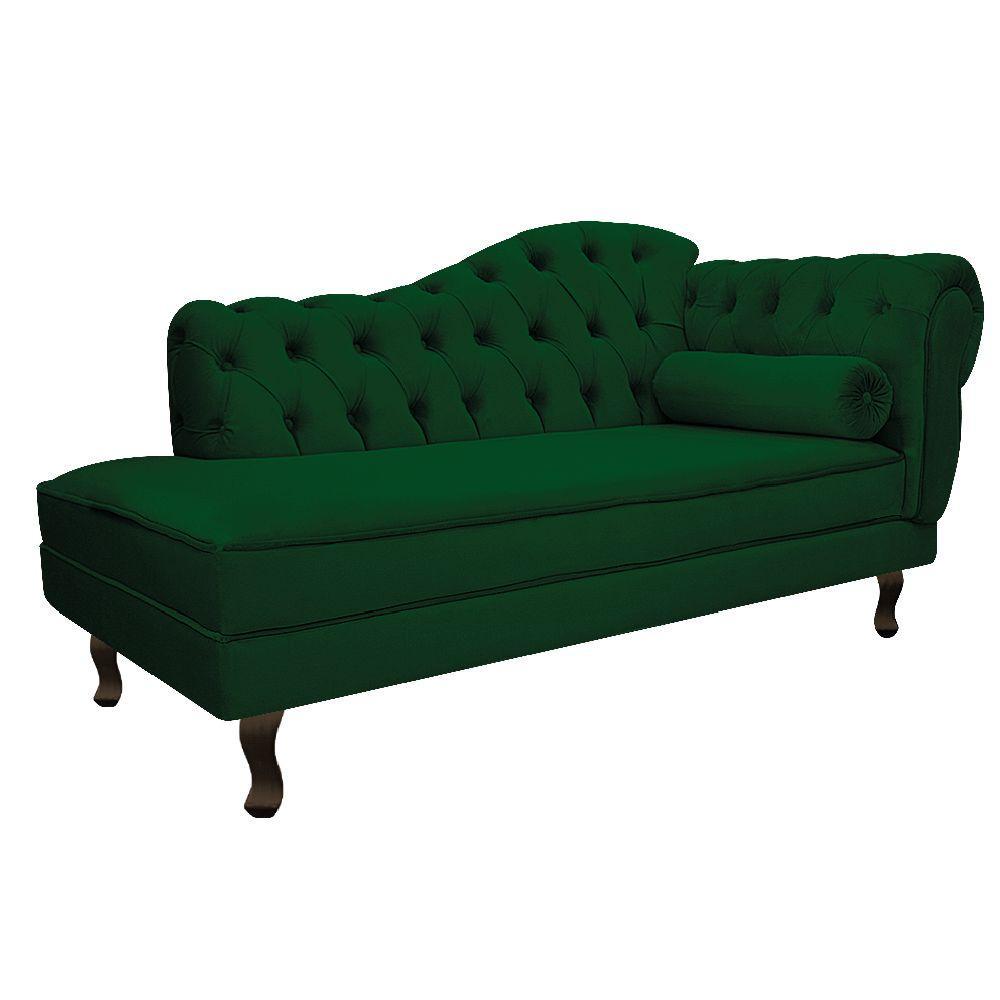 Diva Recamier Diana 185cm Lado Esquerdo Suede Cor Verde - 1