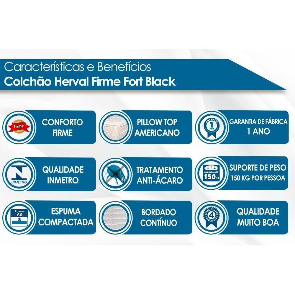 Cama Box Solteiro: Colchão Ortopédico Herval Ag65 Fort + Base Crc Suede Clean(88X188) - 5