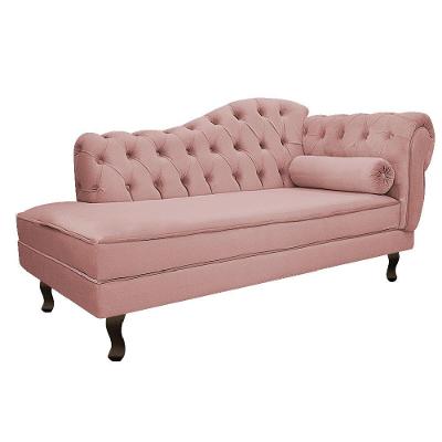 Diva Recamier Diana 185cm Lado Esquerdo Suede Rosê