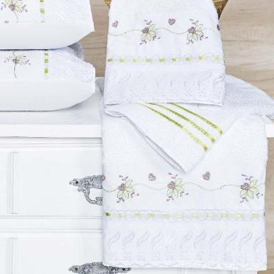 Jogo De Banho L'amour Bordado 05 Peças 90% Algodão - Branco