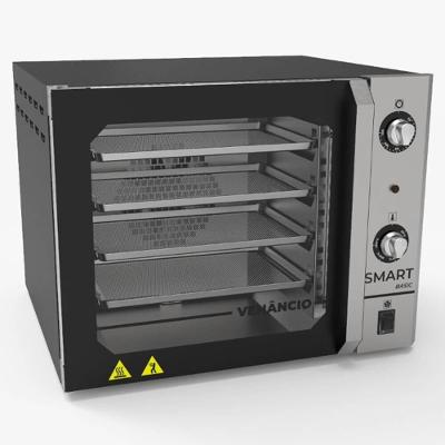 Forno Convector Venâncio Smart Basic 4 Esteiras Com Corpo Preto E Painel Inox 220V Fcsb4eprin