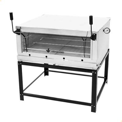 Forno Industrial a Gás Venâncio Roma Inox 90 FIRI90 com Pedra Refratária 132L Inox