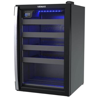 Adega Venax Piubella Cave 7831 24 Garrafas Porta de Vidro Preto Fosco 110V