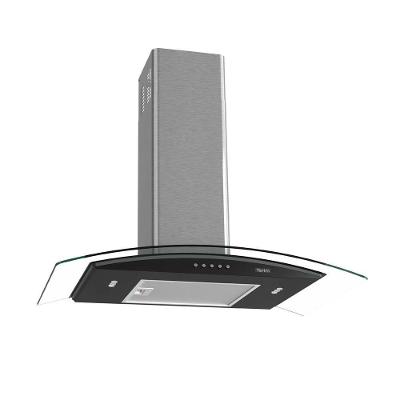 Coifa de Parede Terim Clean Vidro Curvo Black Kroma 75cm Inox Preto 220V