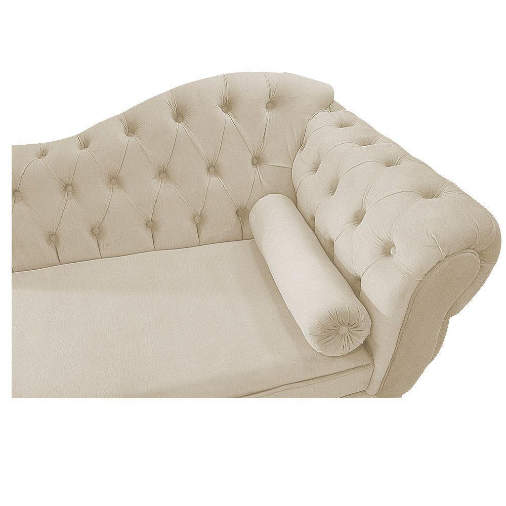 Diva Recamier Diana 160cm Lado Esquerdo Suede Bege - 3