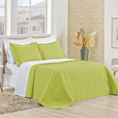 Kit Cobre Leito Montreal Casal Queen 3 Peças Percal 150 Fios 100% Algodão - Pistache