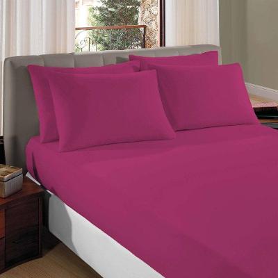 Lençol Casal King Liverpool Com Elástico Avulso 1 Peça Tecido Malha Fio 30/1 Penteado 100% Algodão - Violeta