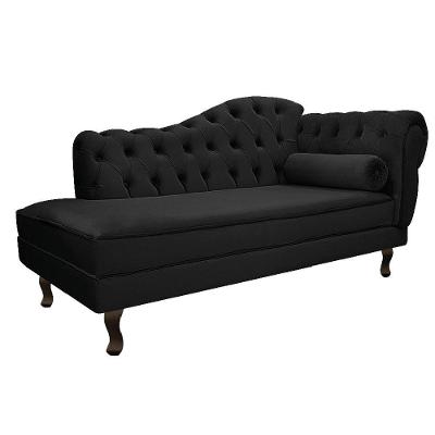 Diva Recamier Diana 140cm Lado Esquerdo Suede Cor Preto