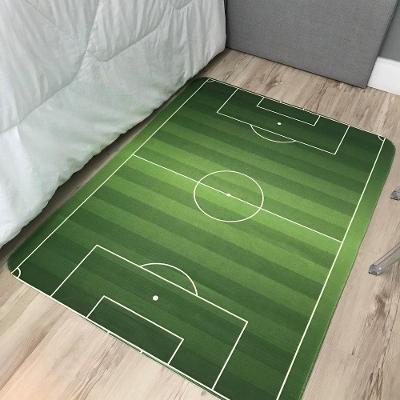 Tapete Kids Divertido Infantil 01 Peça 95cm X 1,30m Com Base Antiderrapante 100% Poliéster - Futebol