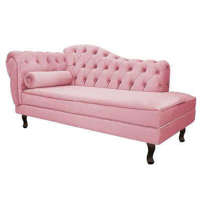 Diva Recamier Diana 185cm Lado Direito Suede Rosa Bebê
