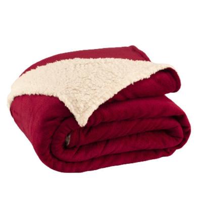 Cobertor Canada King Size 1 Peça Dupla Face Fleece E Sherpa 100% Poliéster - Vinho