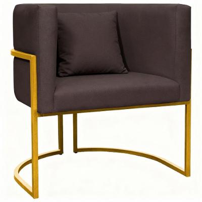 Poltrona / Cadeira Luna Base Metalica Smf Decor Cor:preto