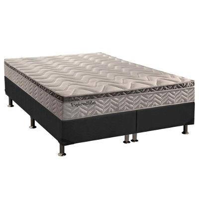 Cama Box Queen: Colchão Molas MasterPocket Ensacadas Paropas   Esplêndido + Base CRC Suede Cinza(158x198)